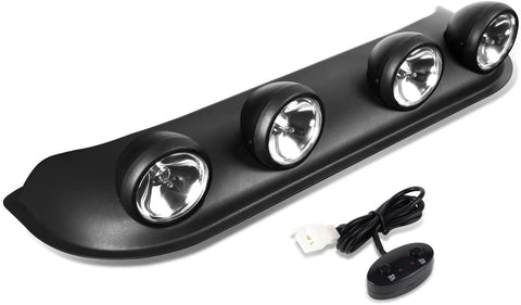 DNA Motoring FL-ZTL-249-CH Roof Mounted Fog Light Assembly (Driver & Passenger Side) + Switch,Clear