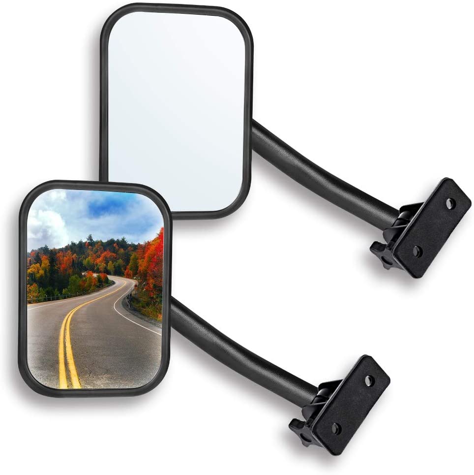 Door Off Mirror for Jeep Wrangler TJ JK 4x4 Off-road Morror Rectangular Mirrors Quick Release Side View Mirror, 2 Pack