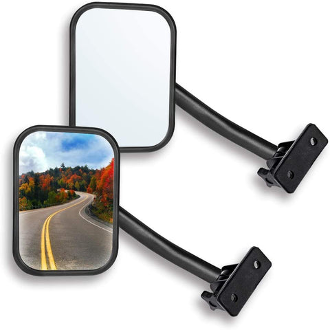 Door Off Mirror for Jeep Wrangler TJ JK 4x4 Off-road Morror Rectangular Mirrors Quick Release Side View Mirror, 2 Pack