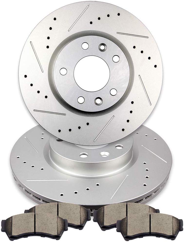 INEEDUP 2 Brake Disc Rotots and 4 Ceramic Pads fit for 2006-2012 Ford Fusion, 2007-2012 Lincoln MKZ, 2006-2010 Mercury Milan