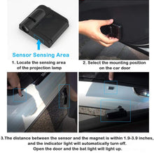 Bat Door Light, 2Pcs Universal Wireless LED Car Door Welcome Light, Courtesy Welcome Led Projector Logo Batman Lamp, Battery Operated with Magnet Sensor
