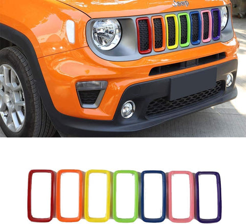 Jeep Renegade Grille Inserts Cover, Car Bumper Cover Grille for Jeep Renegade 2019