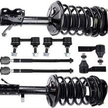 Strutstore Suspension Kit, Front Strut Spring Assembly Stabilizer Bar Link Kit Tie Rod End Compatible for 1998-2002 for Chevrolet Prizm 1993-2002 for Toyota Corolla