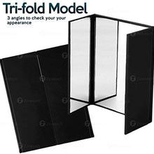 Car Folding Visor Vanity Mirror-Zone Tech Makeup Travel-Cosmetic Tri -Fold Universal Auto Mirror