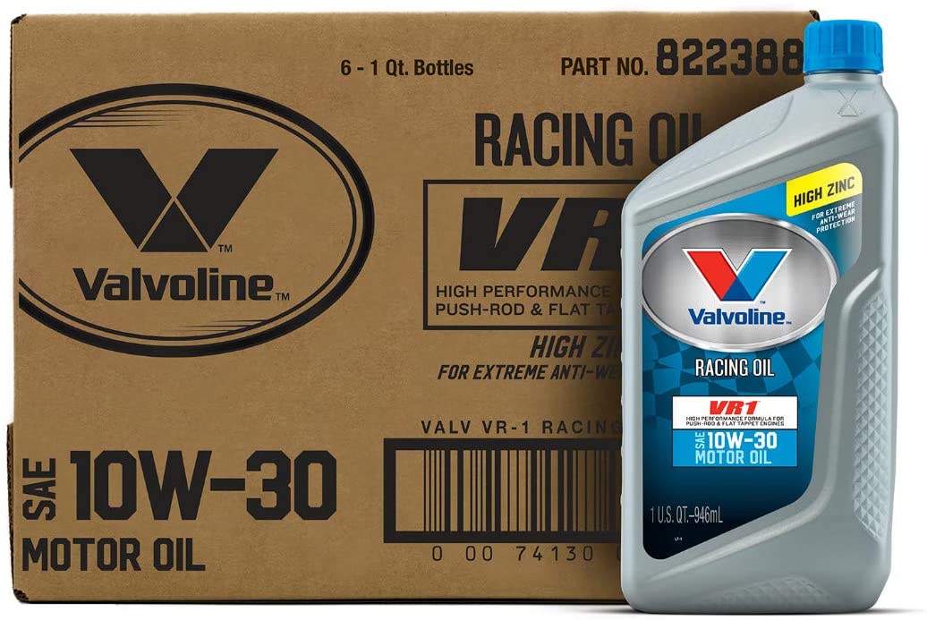 Valvoline VR1 Racing SAE 10W-30 Motor Oil 1 QT, Case of 6