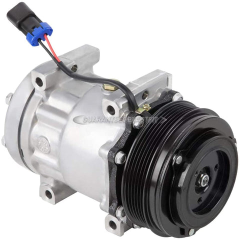 AC Compressor & 125mm 6 Groove A/C Clutch Replaces Sanden SD7H15 4492 w/ 12v Coil & 2-Wire Clutch Switch - BuyAutoParts 60-04311NA New