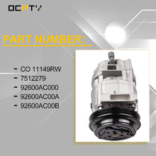 OCPTY CO 11149RW AC Compressor Compatible with 2003-2006 Infiniti GS35 2003-2008 Infiniti FX35 3.5L