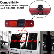 HD Waterproof Night Vision Color Rear View Brake Light Third Roof Top Mount Lamp Reverse Backup Camera for Transit Transporter Van 3 Brake Light (Reversing Camera+7" inch Monitor)