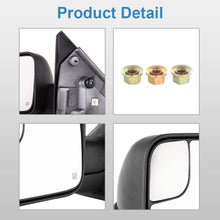 ECCPP Towing Mirrors fit 02-08 for Dodge Ram 1500 03-09 for Dodge Ram 2500 3500 Pickup Truck Power Heated Tow Folding Side View Black Mirror Pair Set Right Passenger and Left Driver Side