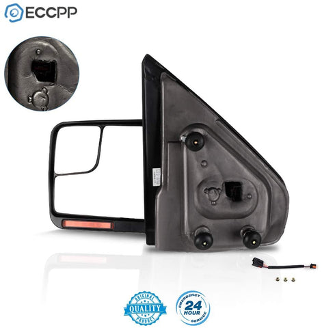 ECCPP Driver Left Door Mirror for 2004-2014 for Ford F150 Rear View Mirror with Puddle Lamp Power Control Heated Manual Folding Reflector(Driver Side)