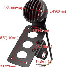 Amazicha Motorcycle Tail Light LED Brake Light Rear Light 1" Side Mount License Plate Bracket Holder for Harley Bobber Chopper Cruiser Custom Bike Honda Yamaha Suzuki Kawasaki