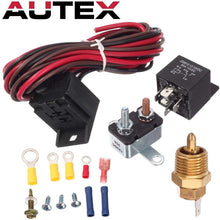 PartsSquare 185 To 200 Degree Electric Fan Thermostat Sensor Temperature switch 50 amp Relay Kit