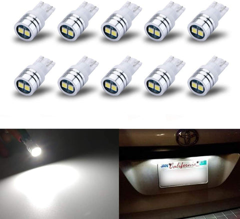 iBrightstar Extremely Bright 3030 Chipsets 168 175 194 2825 W5W T10 Wedge LED Bulbs For License Plate Interior Map Dome Trunk Lights, Xenon White