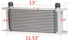 16 Row Aluminum Engine Transmission Oil Cooler Kit Compatible For NISSAN Silvia SR20DET TURBO S13 S14 180SX 200SX 240SX Silver