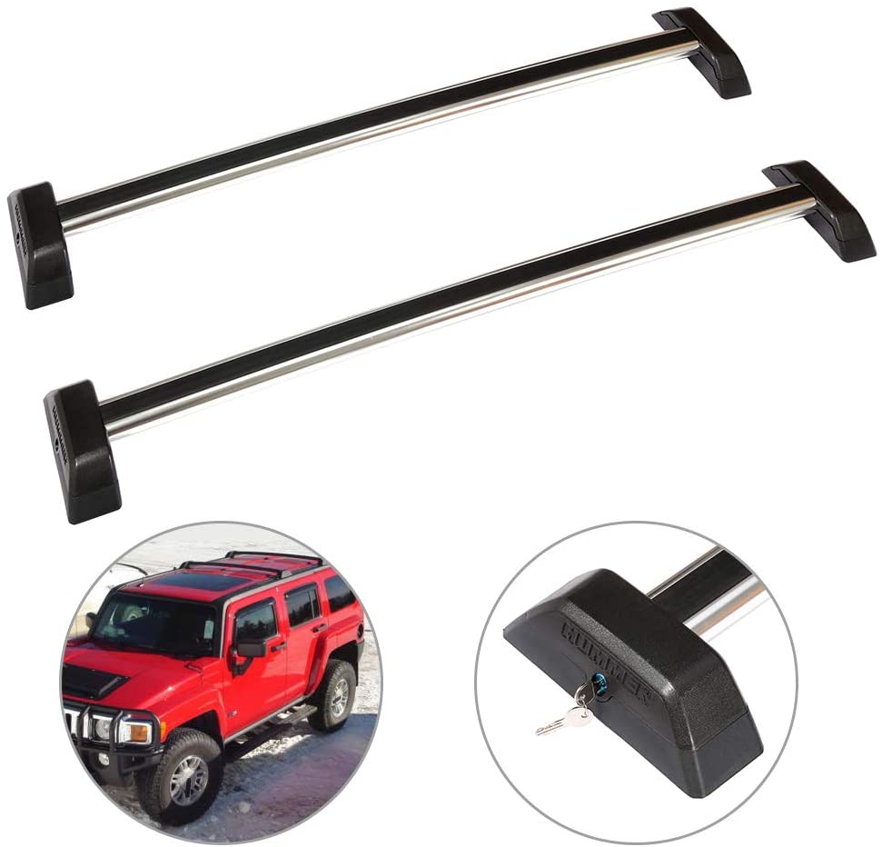 SCITOO fit for 2006 2007 2008 2009 2010 for Hummer H3 Aluminum Alloy Roof Top Cross Bar Set Rock Rack Rail