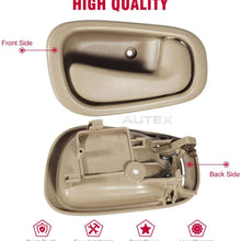 AUTEX Door Handle 4pcs Interior Front Rear Left Right Driver Passenger Side Compatible with Toyota Corolla 1998 1999 2000 2001 2002 Beige Door Handle 79501 79500 80889 80890