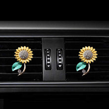 MLOVESIE 2pcs/Pack Bling Bling Car Fragrance Crystal Sunflower Car Diffuser Air Freshener with Vent Clip (2pcs Sunflowers)