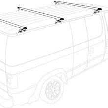 Vantech Aluminum H3 Rack 2 Bar System for a Chevy Express 1996-On Black