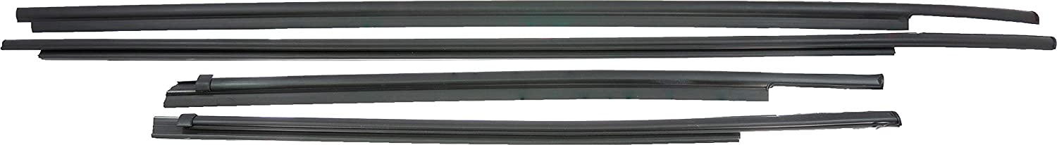 APDTY 143689 Door To Window Glass Rubber Dew Wipe Weatherstrip Seal 4-Door Set