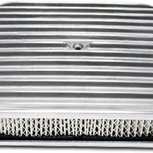 Fits Chevy Ford Mopar 15" Oval Polished Aluminum Air Cleaner Full Finned