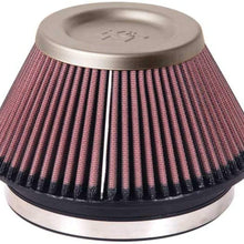K&N Universal Air Filter - Titanium Top: High Performance, Premium, Washable, Replacement Filter: Flange Diameter: 6 In, Filter Height: 4 In, Flange Length: 1 In, Shape: Round Tapered, RT-4600
