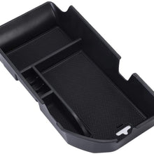 QianBao Compatible with Center Console Organizer Insert ABS Black Materials Tray Armrest Storage Box for Toyota Camry 2018 2019