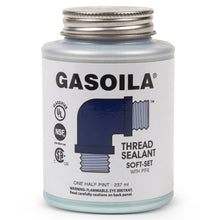 Gasoila Soft-Set Pipe Thread Sealant with PTFE Paste, Non Toxic, -100 to 600 Degree F, 1 Pint Brush