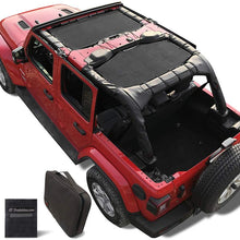 Shadeidea Jeep Wrangler Sun Shade JL Unlimited 4 Door, Front and Rear 2 piece-Black Mesh Screen Sunshade JLU, 2018-Current New Model Top Cover UV Blocker with Grab Bag-10 Years Warranty