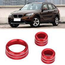 Gorgeri 3pcs Aluminum Alloy Left Drive Air Conditioning Knobs Circle Trim Fit for X1 2013-2015(Red)