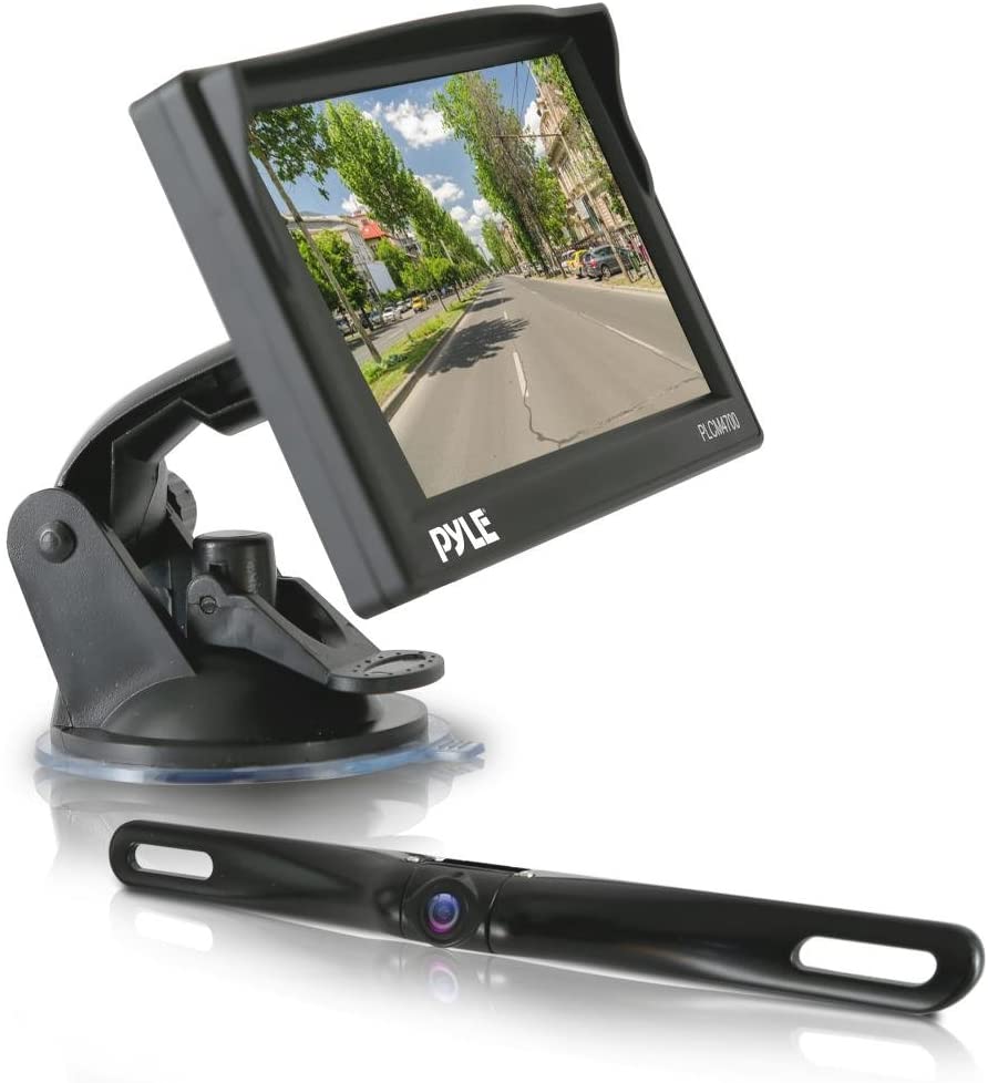 Pyle Backup Car Camera Rearview Monitor System - Parking & Reverse Assist with Waterproof and Night Vision Abilities, 4.7