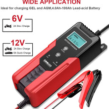GOOLOO 6V/12V Smart Battery Charger and Maintainer 6-Amp Full Automatic 6-Stages Trickle Charging with Clamps for Car,Motorcycle,Lawn Mower,Boat RV,SUV,ATV,Sealed Lead Acid Battery-Repair Batteries