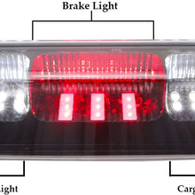 Replacement for Ford F-150 2004-2008 Explorer Sport Trac 2007-2010 Lincoln Mark LT 2006-2008 High Mount LED 3rd Tail Brake/Cargo Light (Black+Clear LEDs)
