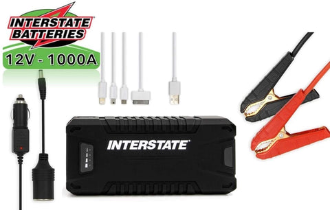 Interstate Batteries Charge and Go 12V Lithium Portable Jump Starter and Battery Charger - 1000A - 8.0L (PWR7020)