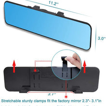SkycropHD Anti Glare Car Interior Rear View Mirror, Clip on Wide Angle Rearview Mirror to Eliminate Blind Spots – Flat, Blue,11.2in (285mm)