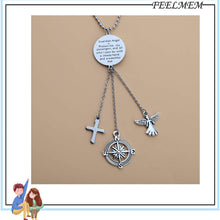FEELMEM Guardian Angel Prayer Car Charm Driver Gift Guardian Angel Protect Me and My Passengers Rearview Mirror Pendant Car Interior Decoration Drive Safe Jewelry Gift