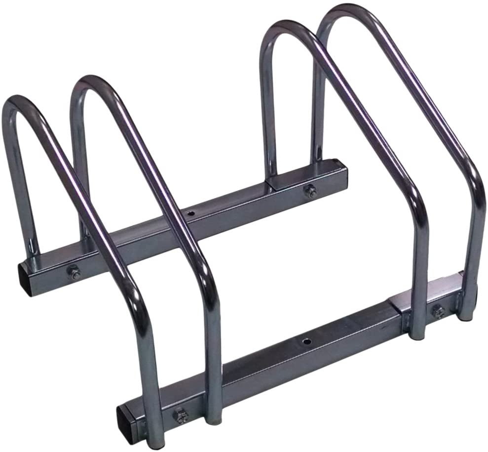 EasyGoProducts EGP-BIK-002 EasyGo Floor Stationary Double Wheel Rack, Indoor – Outdoor Bike Stand