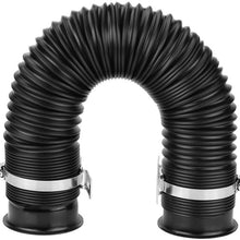 Qiilu Air Intake Tube Cleaner Hose 3inch Universal Cold Air Intake Inlet Pipe Kit Black Flexible Air Duct Hose