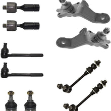 Detroit Axle - Front Sway Bar Replacement for 1996-2002 Toyota 4Runner, Inner and Outer Tie Rod, Lower Upper Ball Joints - 10pc Suspension Kit