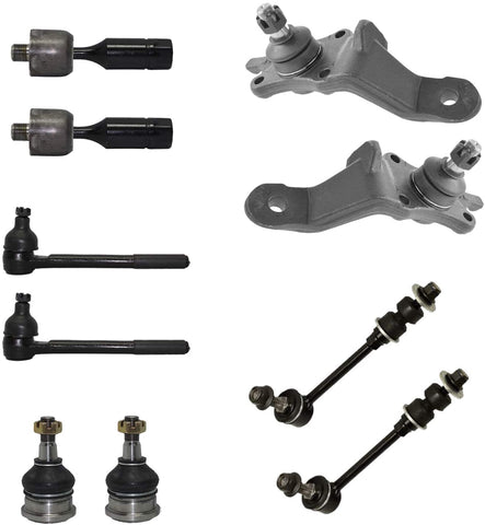 Detroit Axle - Front Sway Bar Replacement for 1996-2002 Toyota 4Runner, Inner and Outer Tie Rod, Lower Upper Ball Joints - 10pc Suspension Kit