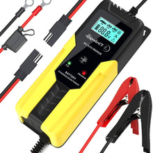 LEICESTERCN 6V/12V 4A Battery Trickle Charger Maintainer Automatic 6-Stages Smart Pulse Repair Maintenance Charger for Car, Motorcycle, Lawn Mower, Boat, Sealed Lead Acid Battery