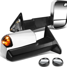 Replacement for RAM 1500 2500 3500 Chrome Heated Power Smoked Signal Foldable Towing Side+Circle Blind Spot Mirror