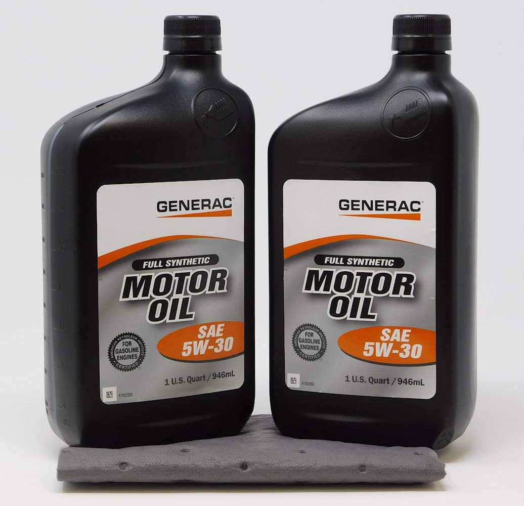 Generac Full Synthetic Motor Oil 5W-30 SN Quart Bottle Part# 0J5140 (qt) 2-Pack