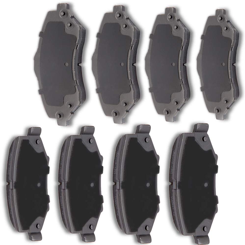 AUTOMUTO 8pcs Front Rear Ceramic Pads Brakes fit for 2007 2008 2009 2010 2011 Dodge Nitro,2008-2012 Jeep Liberty,2007-2016 Jeep Wrangler