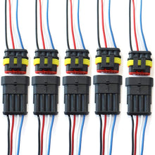 SUBALIGU (5 Kits) 4 Pin Way Waterproof Electrical Connector Wire, Automotive Wire Connectors, Car Plug Socket Kit with Wire, Insulated and Sealed