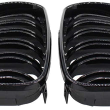 NewYall Pack of 2 Gloss Black Front Left Driver and Right Passenger Side Grille Grill
