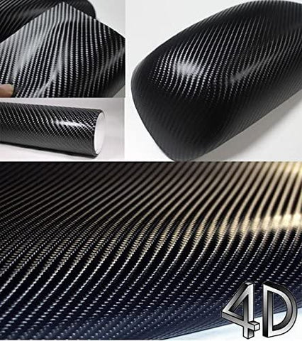 4D Black Carbon Fiber Vinyl Wrap Sticker Air Realease Anti-Wrinkle (10 FT x 5 FT)