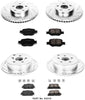 Power Stop K2315 Front & Rear Brake Kit with Drilled/Slotted Brake Rotors and Z23 Evolution Ceramic Brake Pads,Silver Zinc Plated