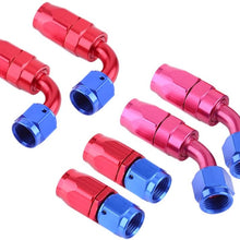 Qiilu AN6 Stainless Steel Braided Fuel Oil Line with 6pcs Swivel Fitting Hose End Adaptor 3.65m/12Ft