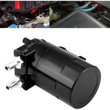 Oil Catch Tank, Universal Aluminum Car Engine Oil Reservoir Catch Can Breather Tank Kit(Black)