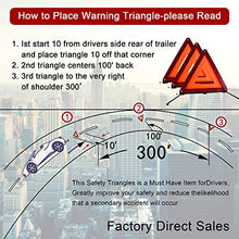 XOOL Triple Warning Triangle Emergency Warning Triangle Reflector Safety Triangle Kit Suitable for Roadside Emergencies, 3-Pack